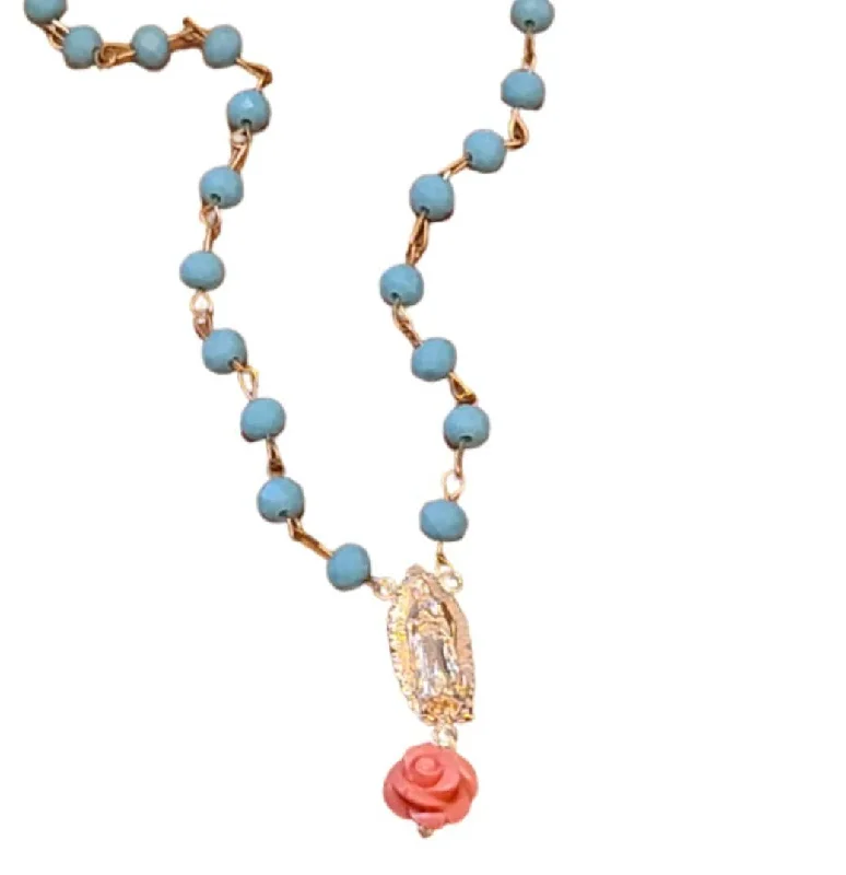 Ladies necklaces sapphire pendants-Virgen de Guadalupe Rosary Necklace