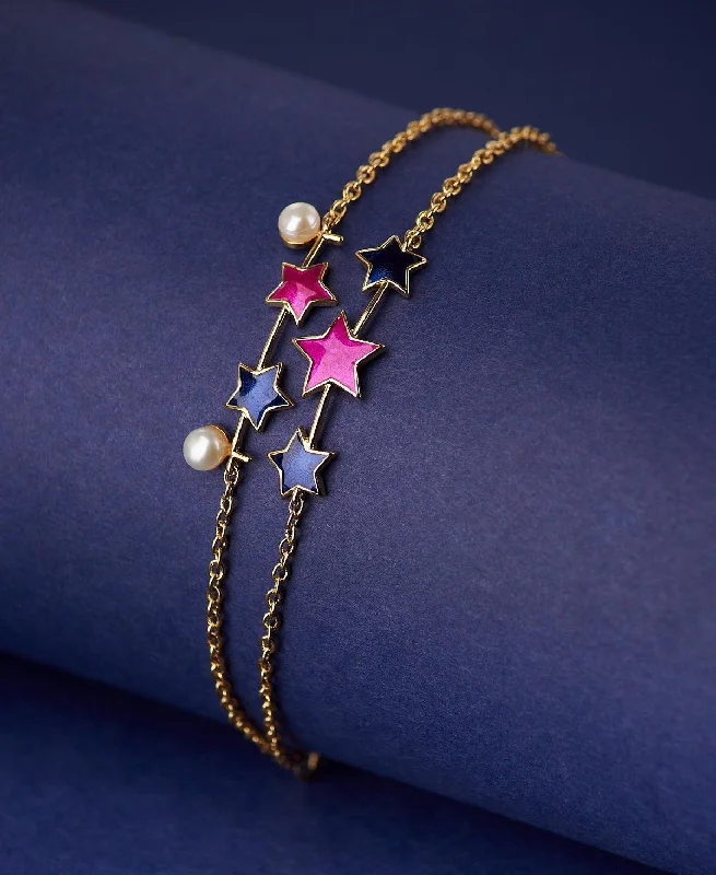 Ladies bracelets wedding wear-Fashionable Star Enamel Bracelet