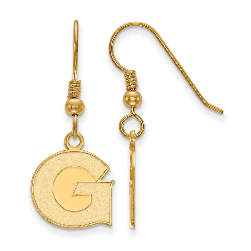 Ladies earrings Asian-inspired-14k Gold Plated Silver Georgetown University Dangle Earrings