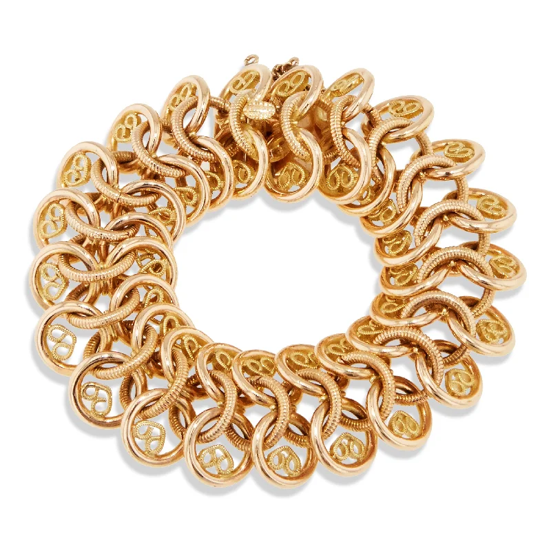 Ladies bracelets wedding wear-Rose and Yellow Gold Bracelet