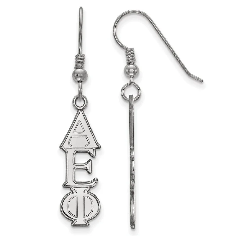 Ladies earrings hypoallergenic-Sterling Silver Alpha Epsilon Phi Dangle Medium Earrings