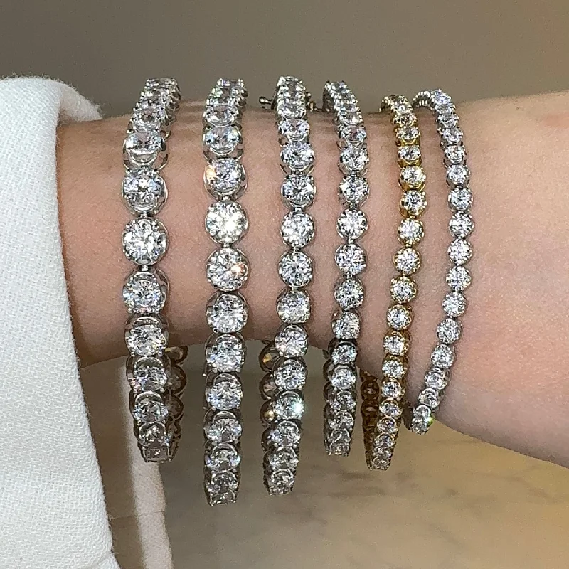 Ladies bracelets celebrity looks-Round Brilliant Diamond Illusion Bracelet BR45558D