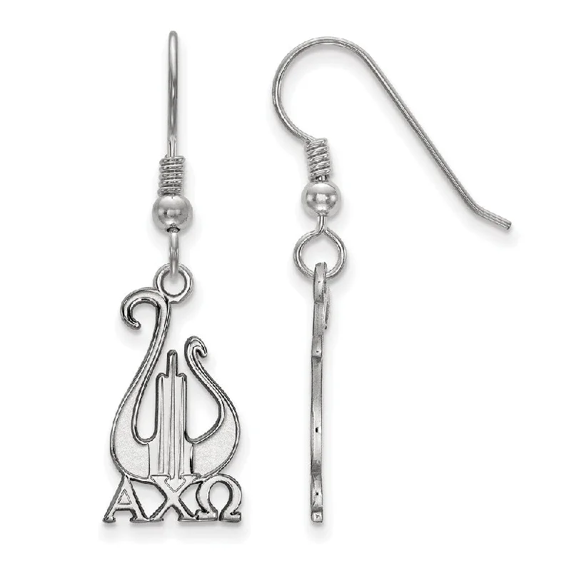 Ladies earrings Asian-inspired-Sterling Silver Alpha Chi Omega Medium Dangle Earrings