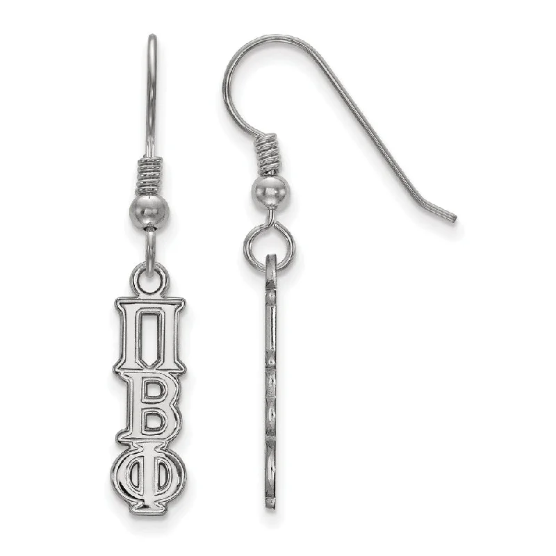 Ladies earrings party glamour-Sterling Silver Pi Beta Phi XS Dangle Earrings