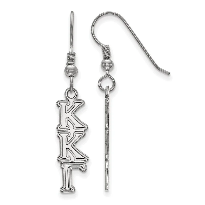 Ladies earrings vintage charm-Sterling Silver Kappa Kappa Gamma Dangle Small Earrings