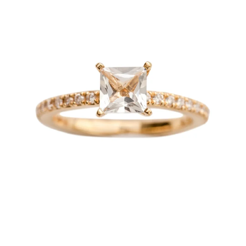 Ladies engagement rings colored stones-Firenze Engagement Ring Gold, White