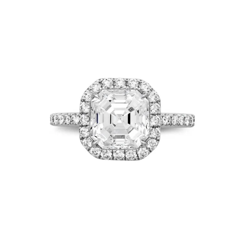 Ladies engagement rings white gold-1.45 ct Asscher Cut Diamond Engagement Ring