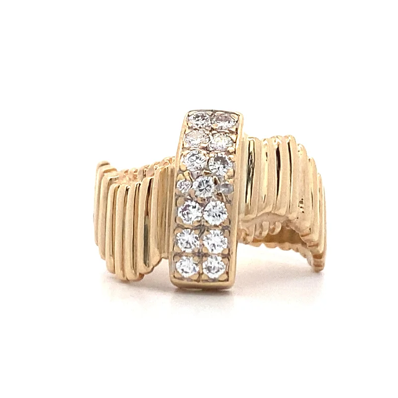 Ladies ring white gold-Estate  Diamond Fashion Ring in Yellow Gold