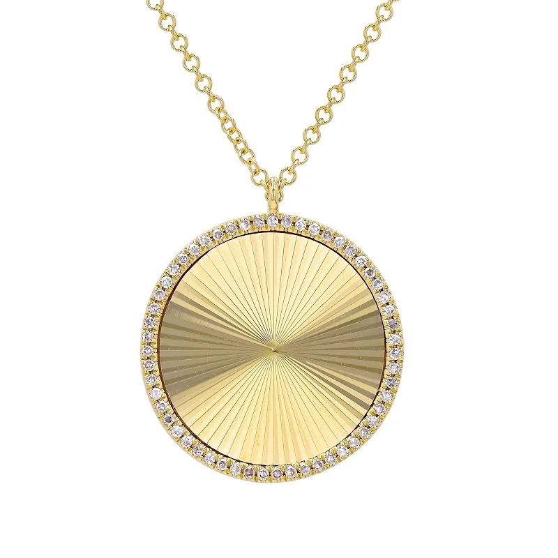 Ladies necklaces office wear-COBY FLUTED DISC NECKLACE