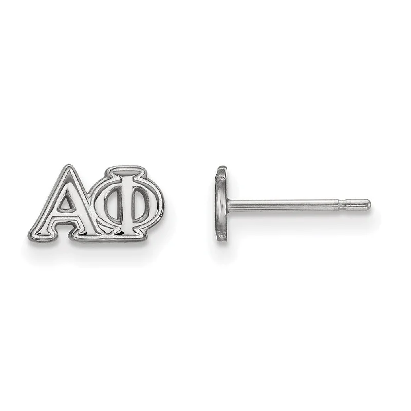 Ladies earrings unique designs-Sterling Silver Alpha Phi XS Greek Letters Post Earrings