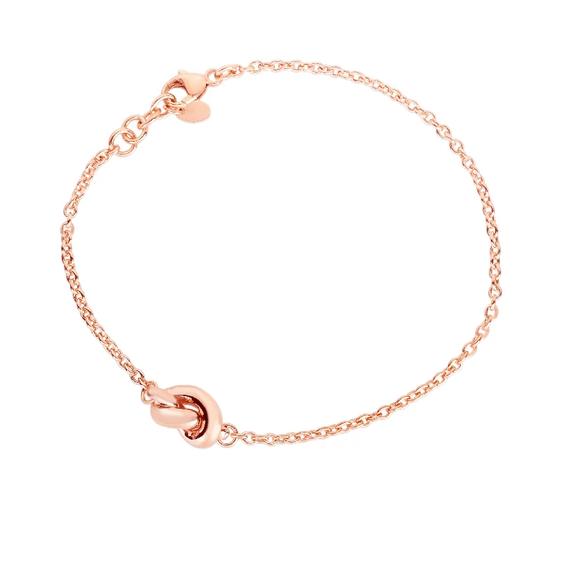 Ladies bracelets light luxury-14K Gold Polished Puffed Love Knot Bracelet