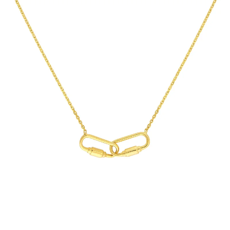 Ladies necklaces price guide-CARLI PETITE CARABINER LINKED NECKLACE