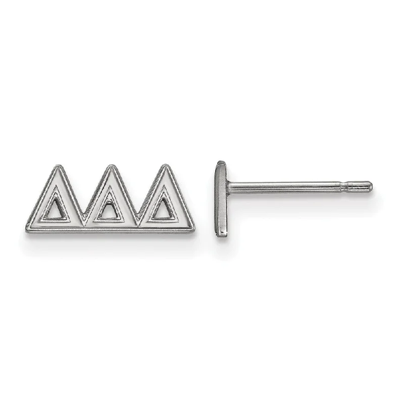 Ladies earrings Mother’s Day-Sterling Silver Delta Delta Delta XS Greek Post Earrings