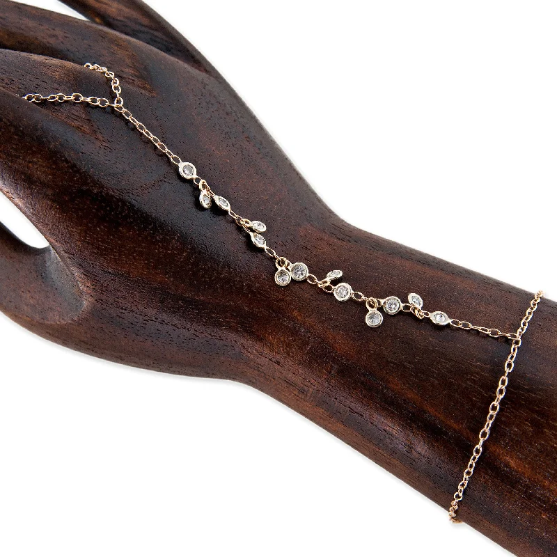 Ladies bracelets anniversary choice-DIAMOND SHAKER FINGER BRACELET