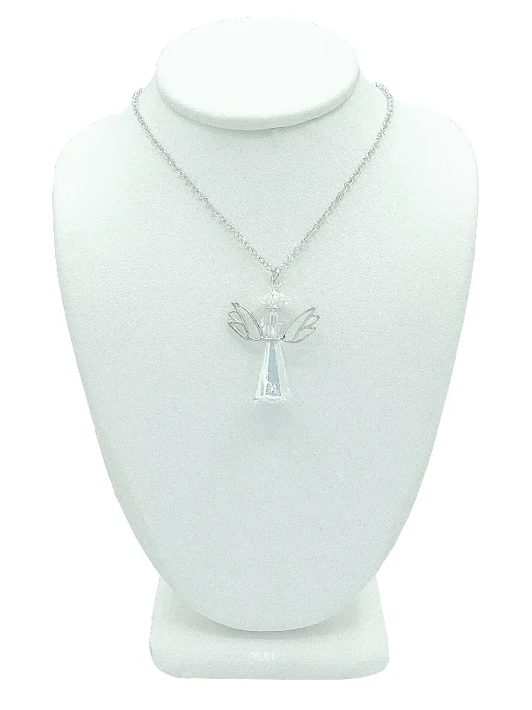 Ladies necklaces cleaning tips-Angel Crystal Necklace