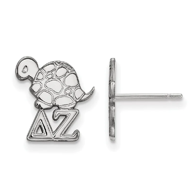 Ladies earrings mature style-Sterling Silver Delta Zeta XS Post Earrings