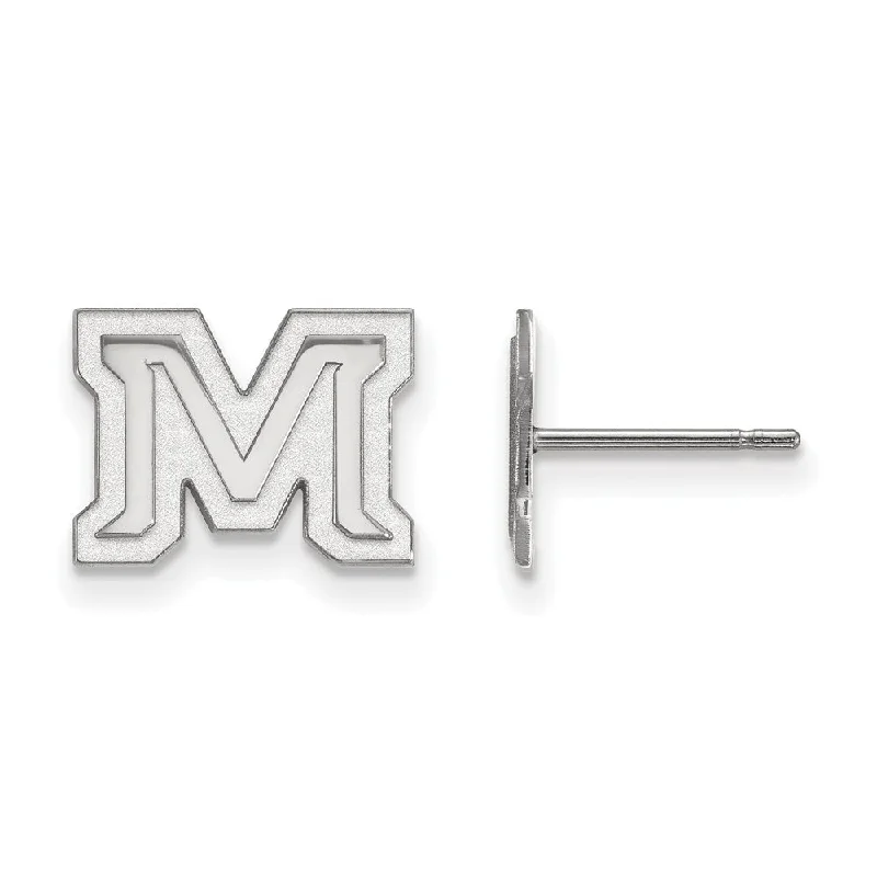 Ladies earrings buying tips-10k White Gold Montana State University XS (Tiny) Post Earrings