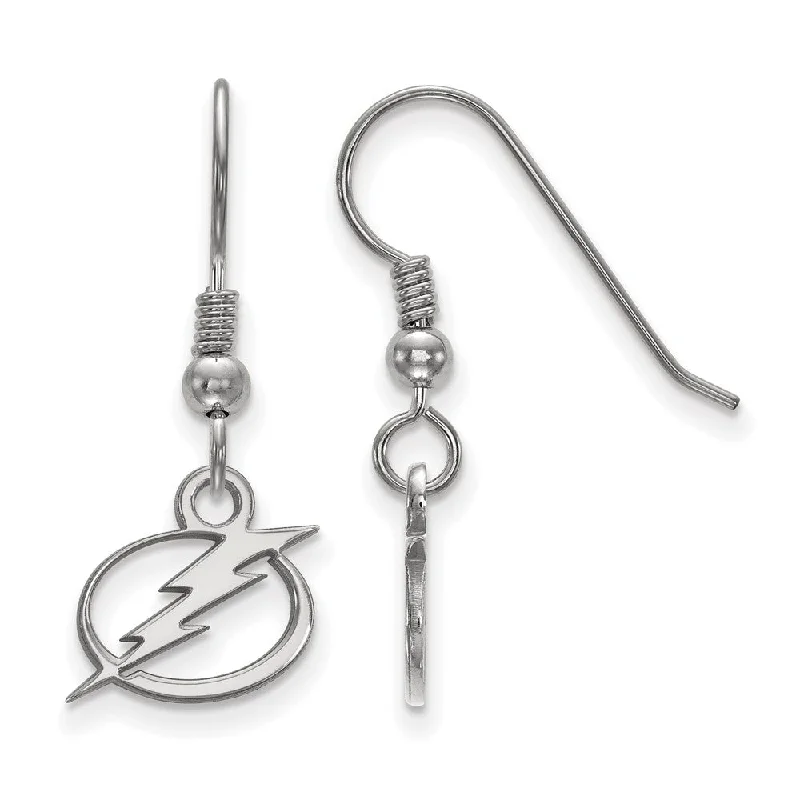 Ladies earrings size guide-Sterling Silver NHL Tampa Bay Lightning XS Dangle Earrings