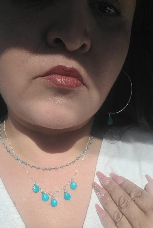 Ladies necklaces punk flair-Turquoise Cielo Necklace