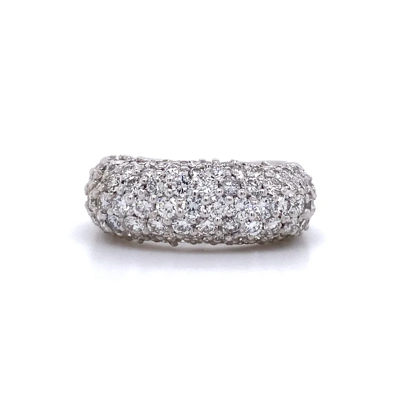 Ladies ring limited edition-Estate Pave Diamond Ring in White Gold