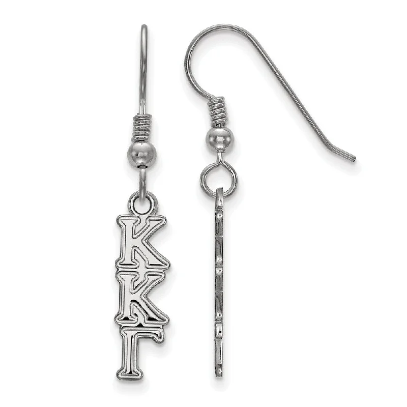 Ladies earrings European flair-Sterling Silver Kappa Kappa Gamma XS Dangle Earrings