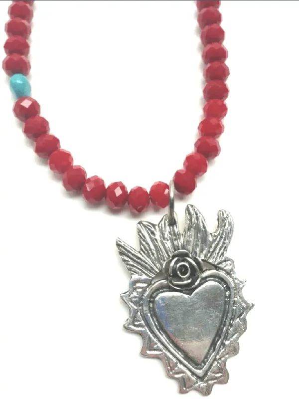 Ladies necklaces allergy-free-Sacred Heart Necklace