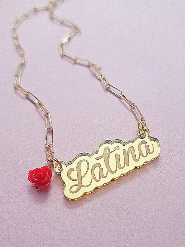 Ladies necklaces punk flair-Latina Paperclip Necklace