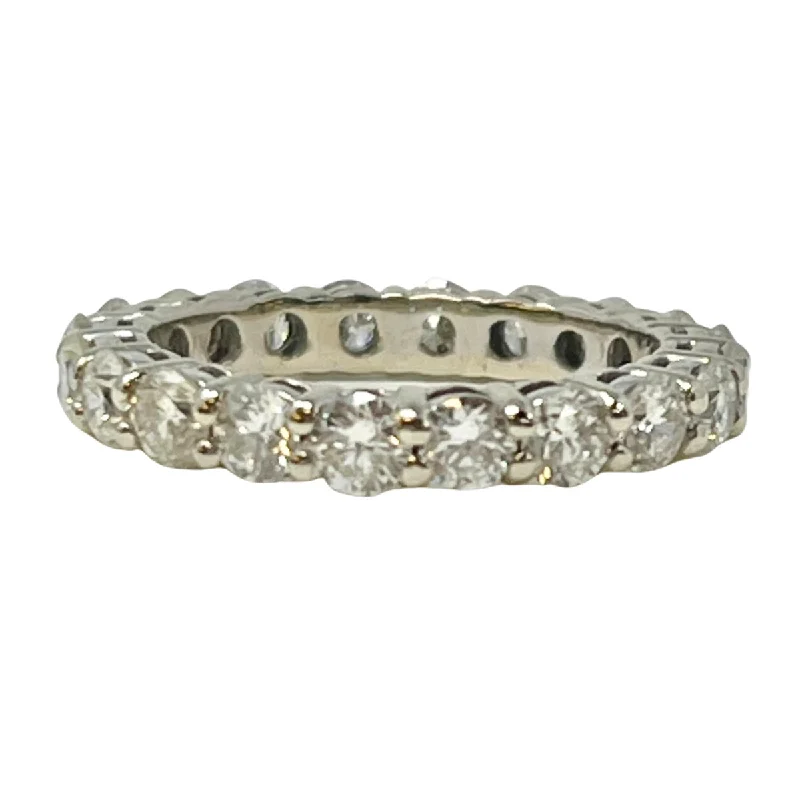 Ladies ring pearl accent-14K White Gold Diamond Eternity Ring