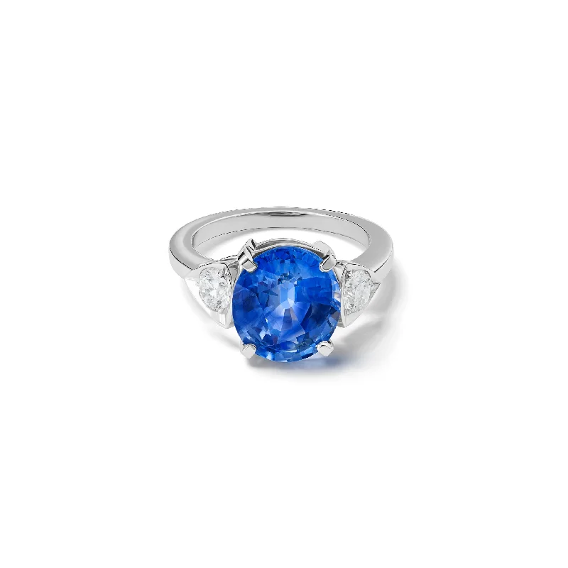 Ladies engagement rings solitaire stones-Katie Engagement Ring 18ct White Gold - Sapphire & Diamond