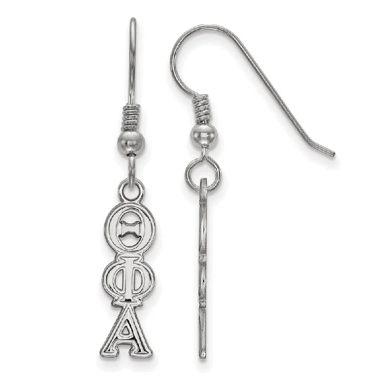 Ladies earrings synthetic stones-Sterling Silver Theta Phi Alpha Dangle Small Earrings