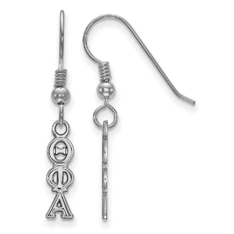 Ladies earrings openwork patterns-Sterling Silver Theta Phi Alpha XS Dangle Earrings