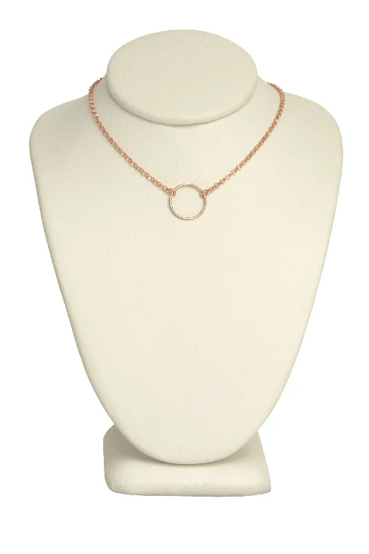 Ladies necklaces discount offers-Rose Gold Tiny Circle Necklace