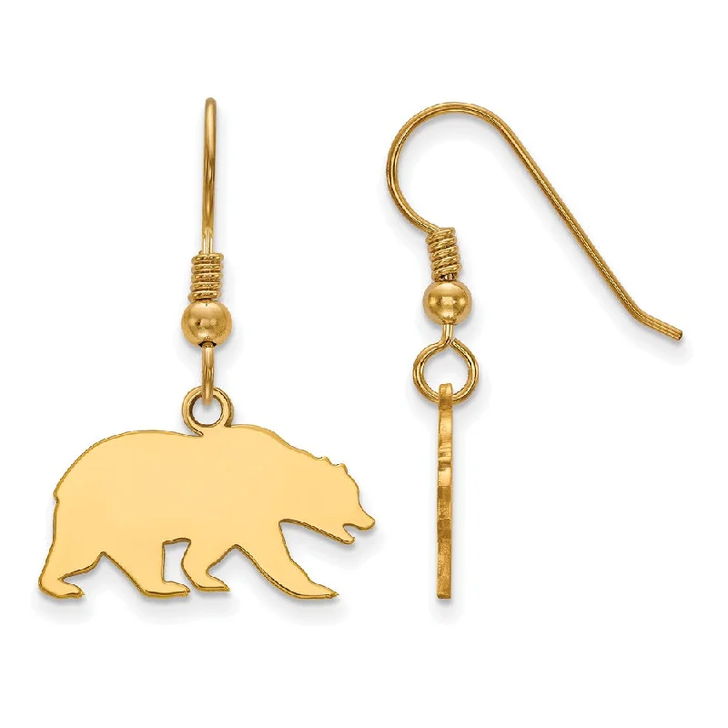 Ladies earrings titanium options-14k Gold Plated Silver U of California Berkeley Dangle Earrings