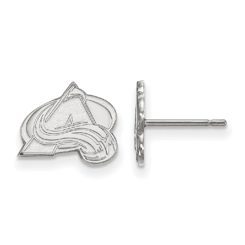 Ladies earrings social media trends-10k White Gold NHL Colorado Avalanche XS Post Earrings