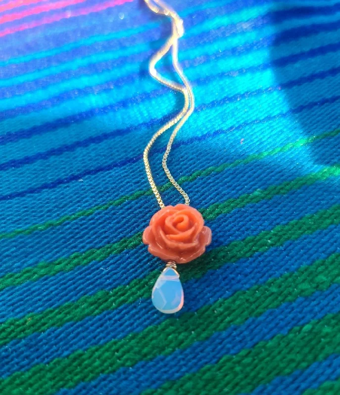 Ladies necklaces anniversary choice-Marigold Rose Opalite Necklace