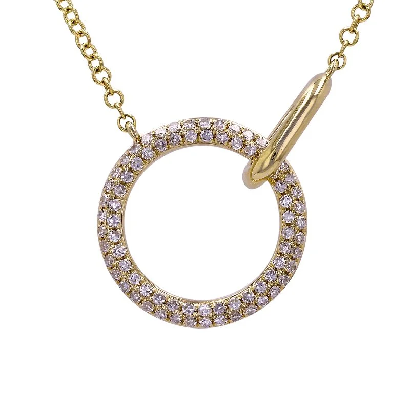 Ladies necklaces birthday gifts-ADDISON DIAMOND OPEN CIRCLE NECKLACE