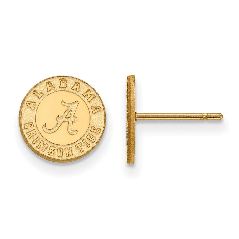 Ladies earrings collectible value-14k Gold Plated Silver Univ. of Alabama XS Post Earrings