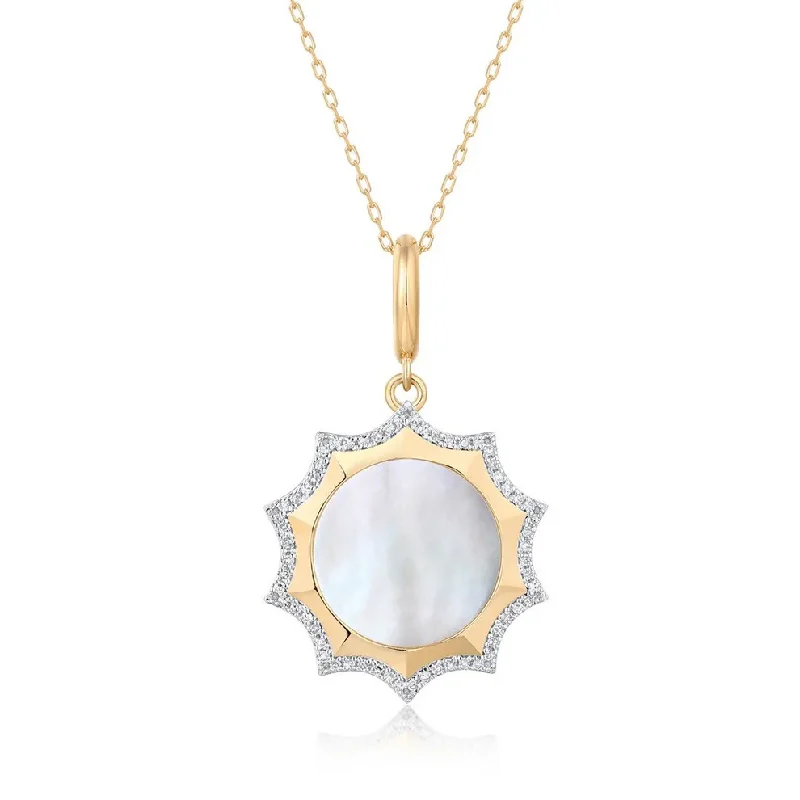 Ladies necklaces celebrity looks-ANNIKA MOTHER OF PEARL BURST NECKLACE