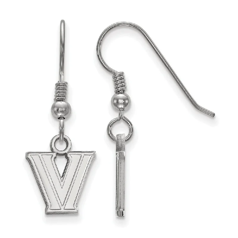 Ladies earrings chandelier style-Sterling Silver Villanova University XS (Tiny) Dangle Earrings