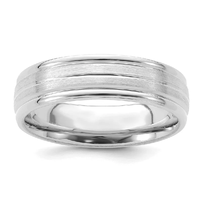 Ladies ring Christmas edition-6mm 14K White or Yellow Gold Light Wgt Grooved Edge Comfort Fit Band