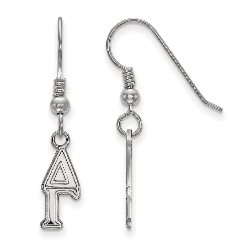 Ladies earrings customer reviews-Sterling Silver Delta Gamma XS Dangle Earrings