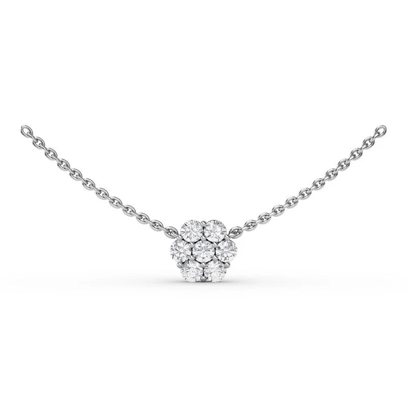 Ladies necklaces personalized touch-Magnolia Diamond Necklace N5031