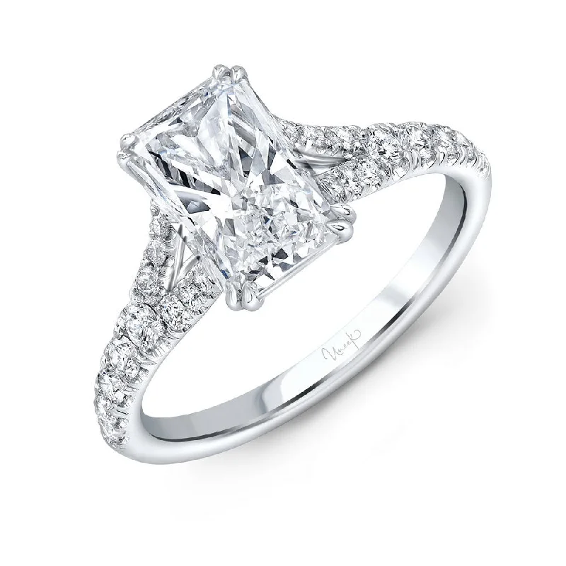 Ladies engagement rings personalized touch-Uneek Signature Collection Split Radiant Diamond Engagement Ring