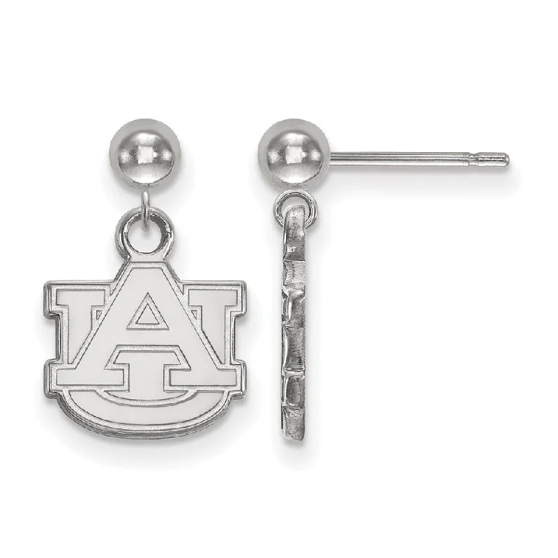 Ladies earrings star motifs-Sterling Silver Auburn University Ball Dangle Earrings