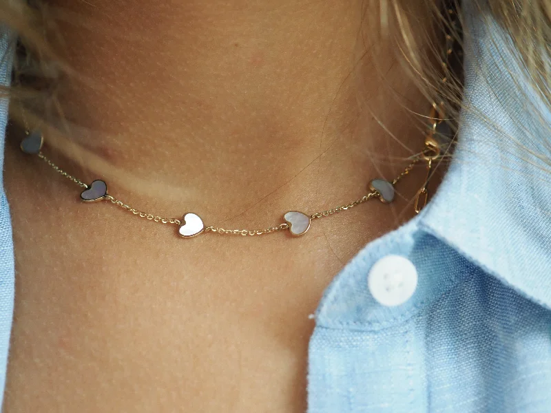 Ladies necklaces sterling silver-MORGAN PEARL HEART NECKLACE