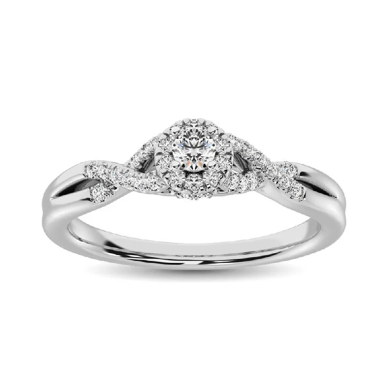 Ladies engagement rings round cut-Diamond 1/4 ct tw Round Cut Engagement Ring