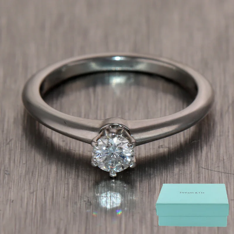 Ladies engagement rings designer labels-Tiffany & Co. Platinum 0.30ct Diamond Engagement Ring