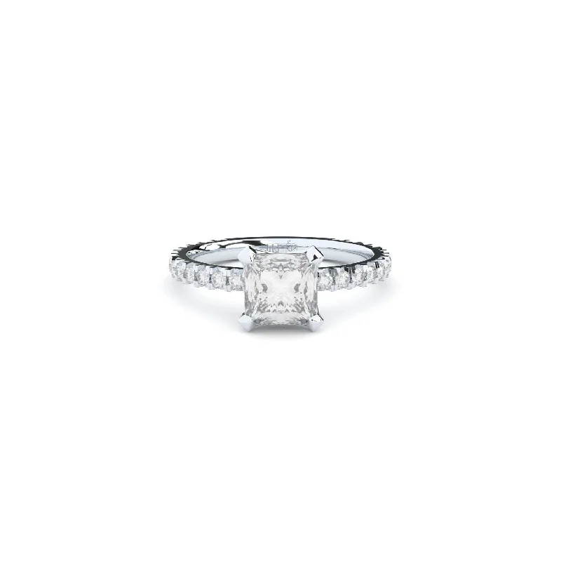 Ladies engagement rings anniversary upgrades-Tiny Clash Princess Engagement 14K Whitegold Ring w. 1.40ct Lab-Grown Diamonds