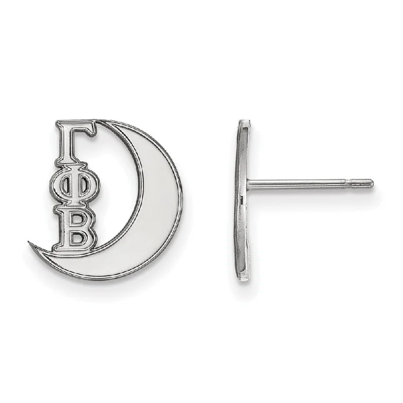 Ladies earrings top brands-Sterling Silver Gamma Phi Beta XS Post Earrings