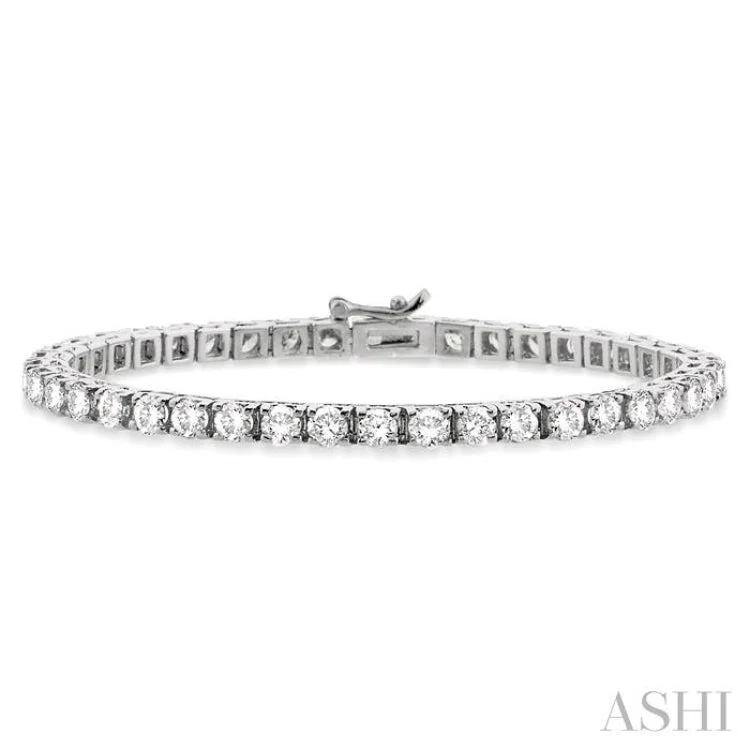 Ladies bracelets gold-plated-9 Ctw Square Shape Round Cut Diamond Tennis Bracelet in 14K White gold